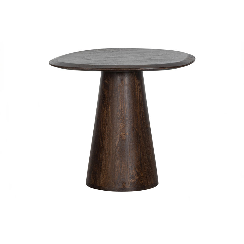 Solid Wood Pedestal Coffee Table, 52cm H x 60cm L x 50cm W, Walnut