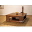 Solid Wood Floor Shelf Coffee Table with Storage