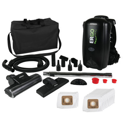 Atrix Commercial 8-Qt Ergo Backpack Vacuum & Blower w/Multi-surface Accessory Bundle