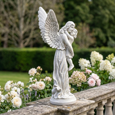 Statue de jardin ange gardien du paradis