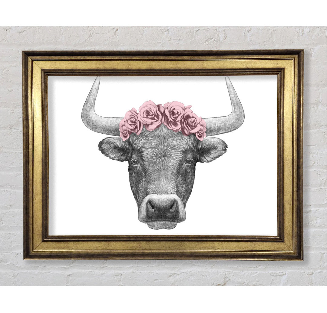 Rose Bull Head - Einzelner Bilderrahmen Kunstdrucke