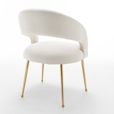 Chaise avec accoudoirs en velours Lokelani