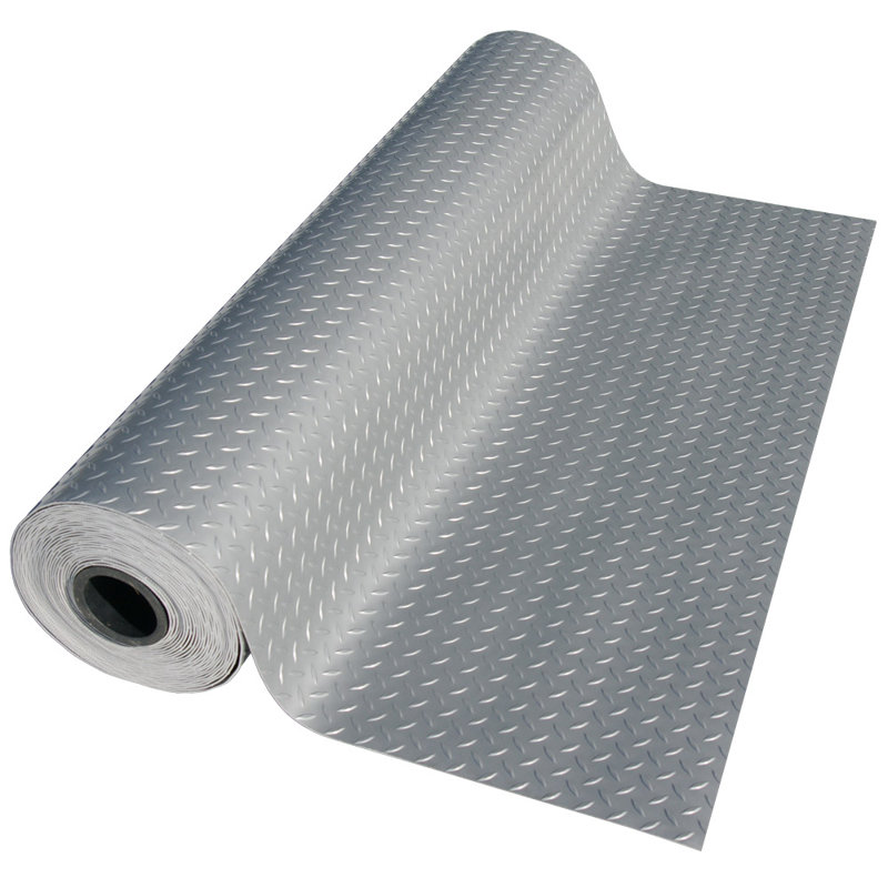 Rubber-Cal, Inc. 48'' W x 240'' L Garage Flooring in Silver, 4 ft x 4 ft