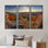 «Majestic Sunset In Mountain Landscape», ensemble de 3 toiles encadrées