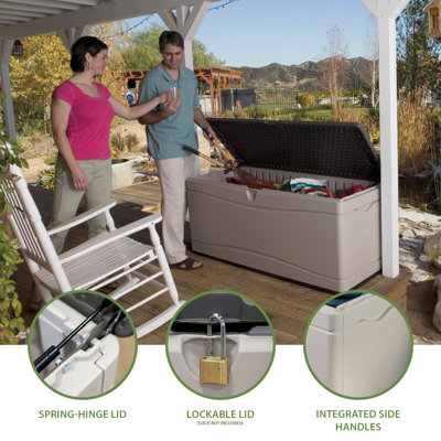 Lifetime Water Resistant Plastic Lockable Deck Box