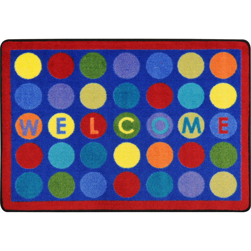 Kid Essentials Library Dots Area Rug, Rectangle 7'8" x 10'9"