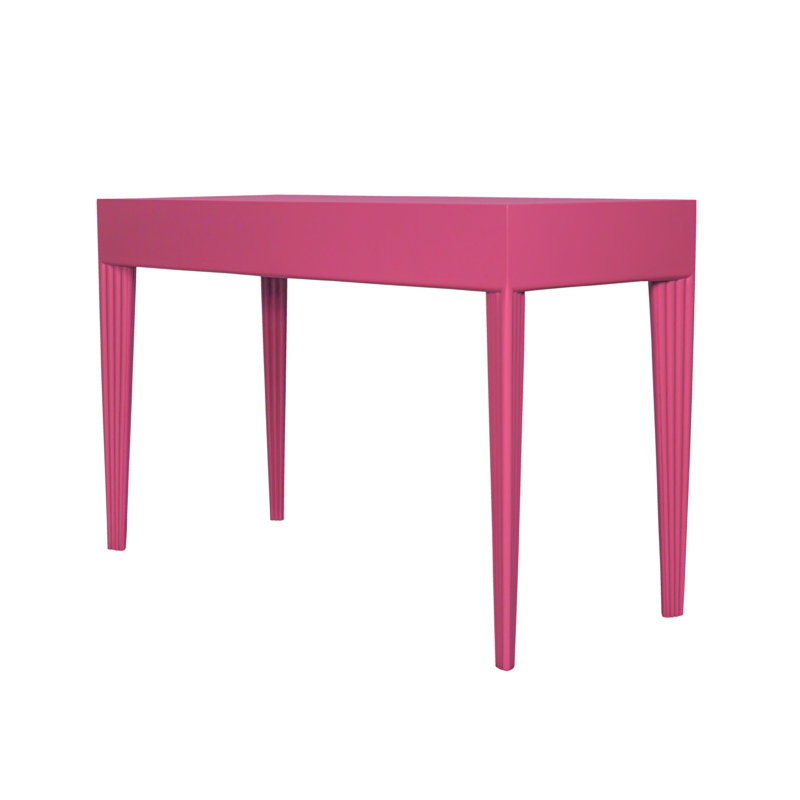 Barcelona Solid Wood Writing Desk, Hot Pink