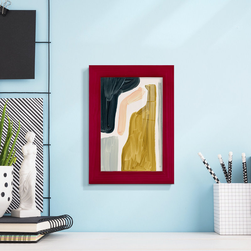 «Friedmuth Brushy Shapes I», cadre photo unique, impression, Rouge, H 6 po x l 4 po x P 1 po