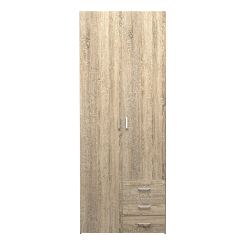 Orval 2 Door Manufactured Wood Wardrobe, Oak