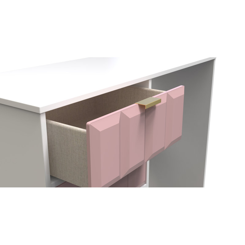 Allem Dressing Table, Kobe Pink/White