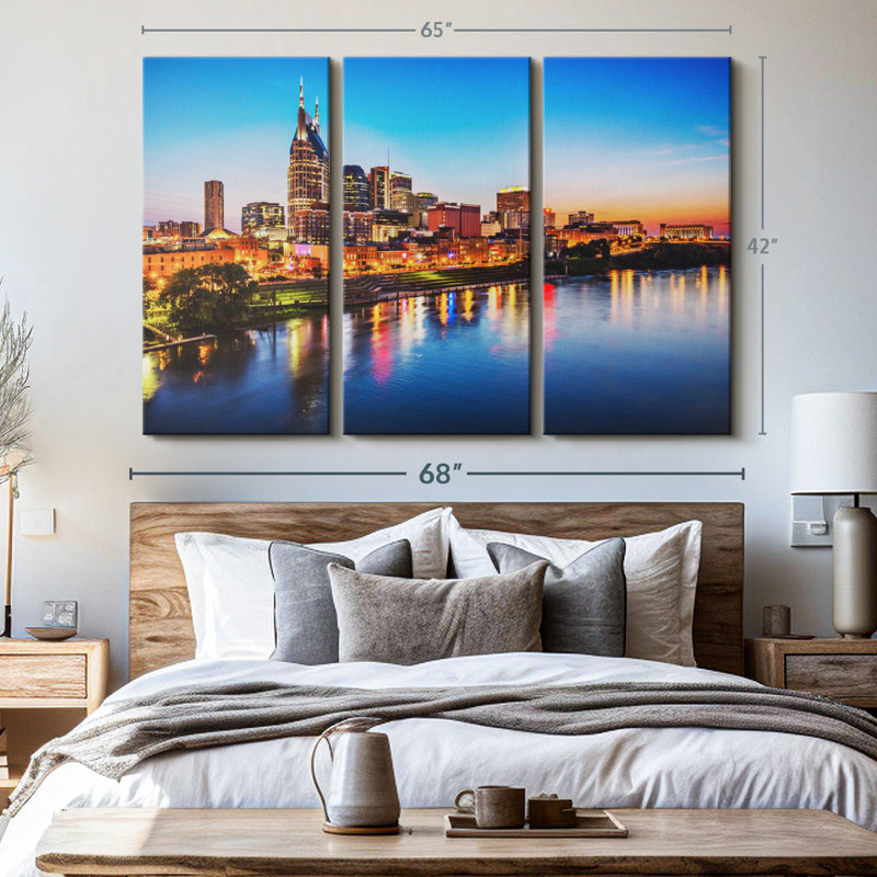 "Nashville" sur toile, H 42 po x l 65 po x P 1,25 po
