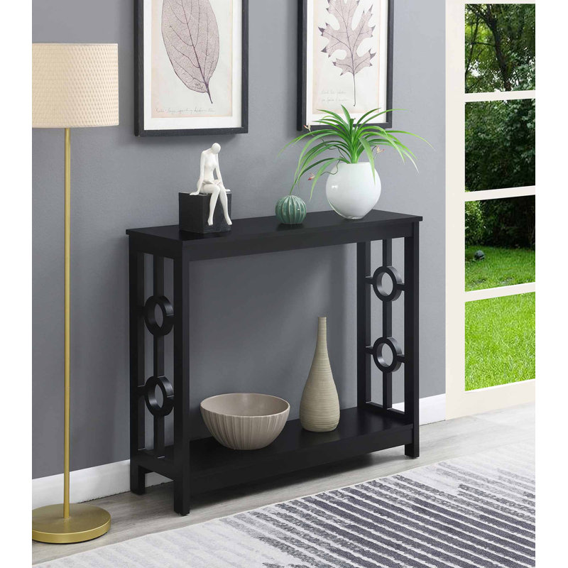 Odalis 40'' Console Table, 31.75" H x 40" W x 12" D, Black