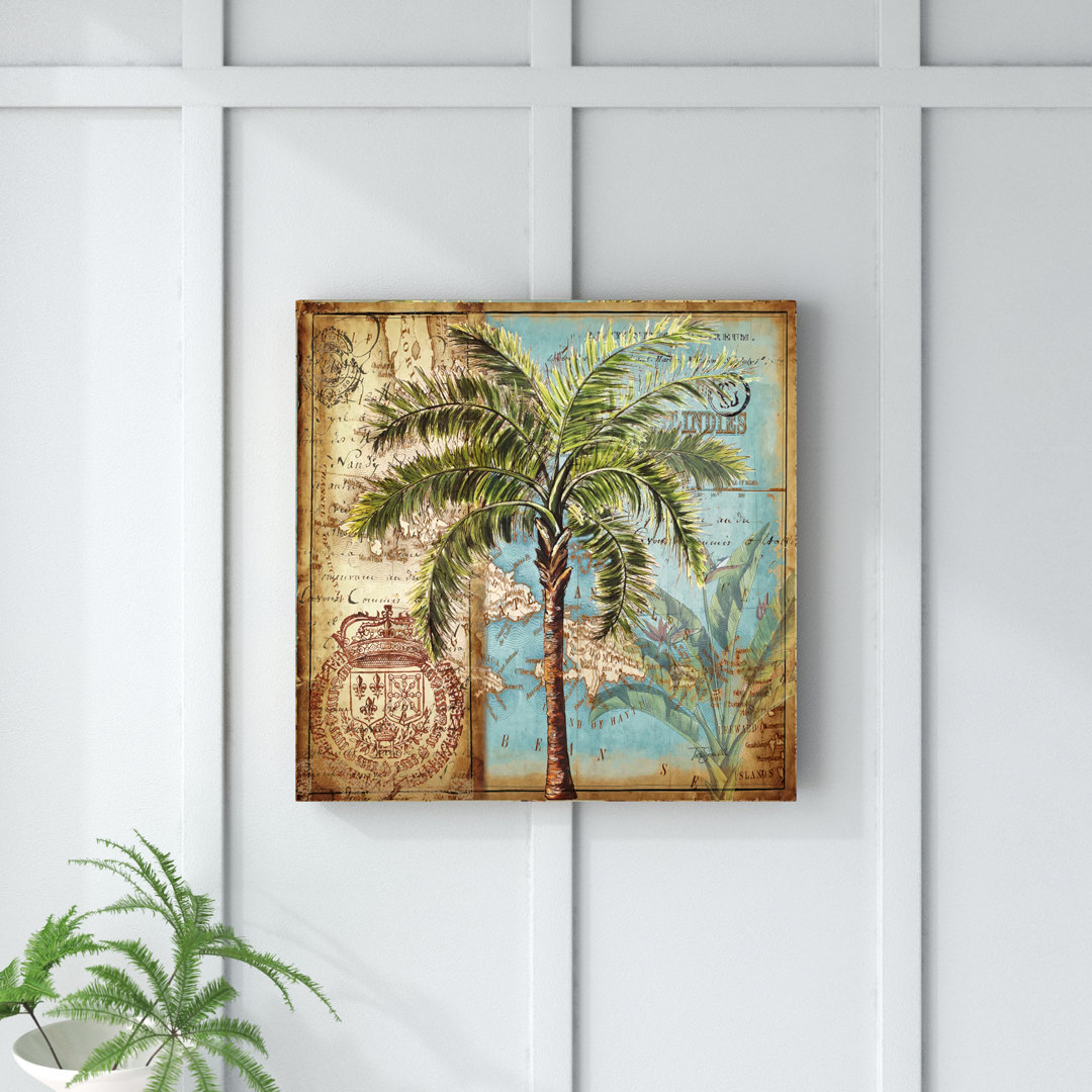 Antique Palm Tree III by Tre Sorelle Studios - Wrapped Canvas Graphic Art Print Beachcrest Home™