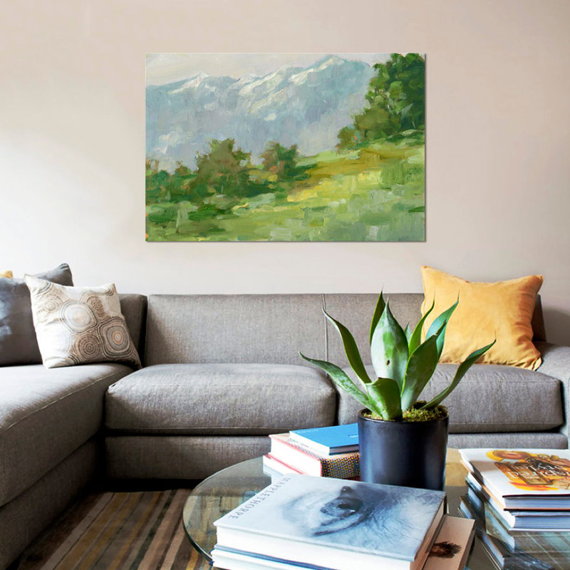 «Mountain Backdrop I», reproduction sur toile, H 8 po x l 12 po x P 0,75 po, Pas de tapis, Toile tendue