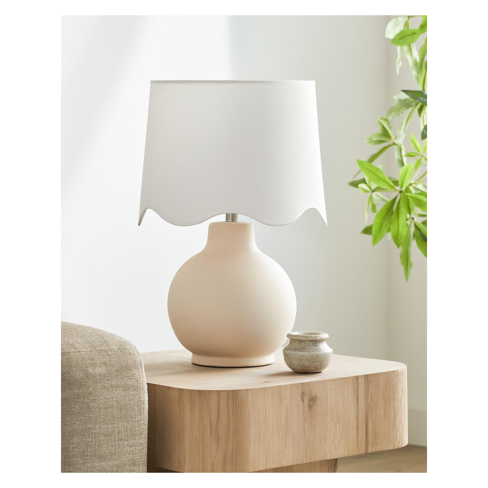 Maura Accent Table Lamp, Cream, White, 22"H x 15"W x 15"D