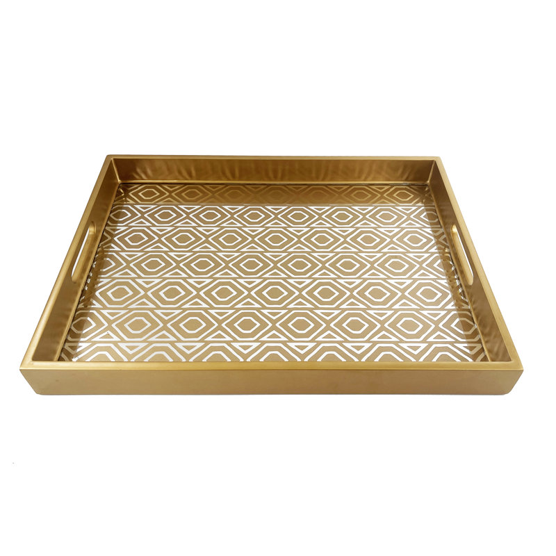 Deco Glass Mirror Tray