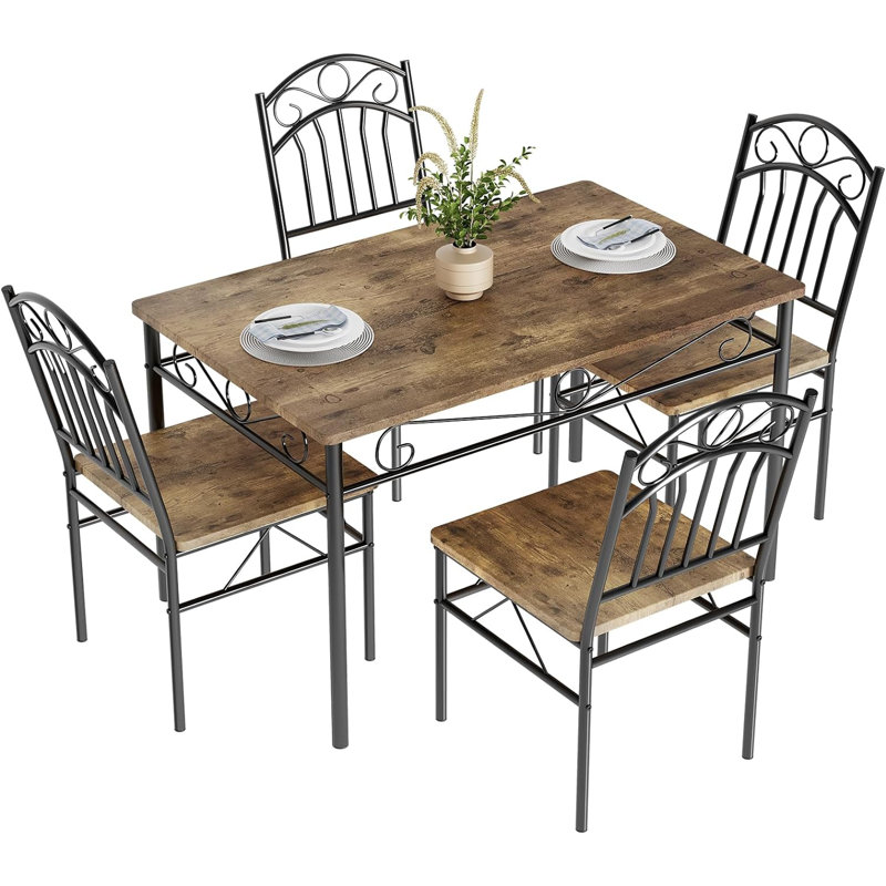 Raytheon 4 - Person Four Leg Dining Set