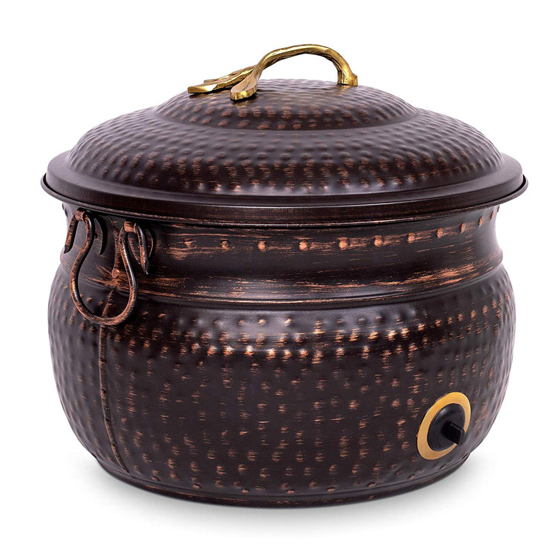 Metal Container Hose Pot, Brown