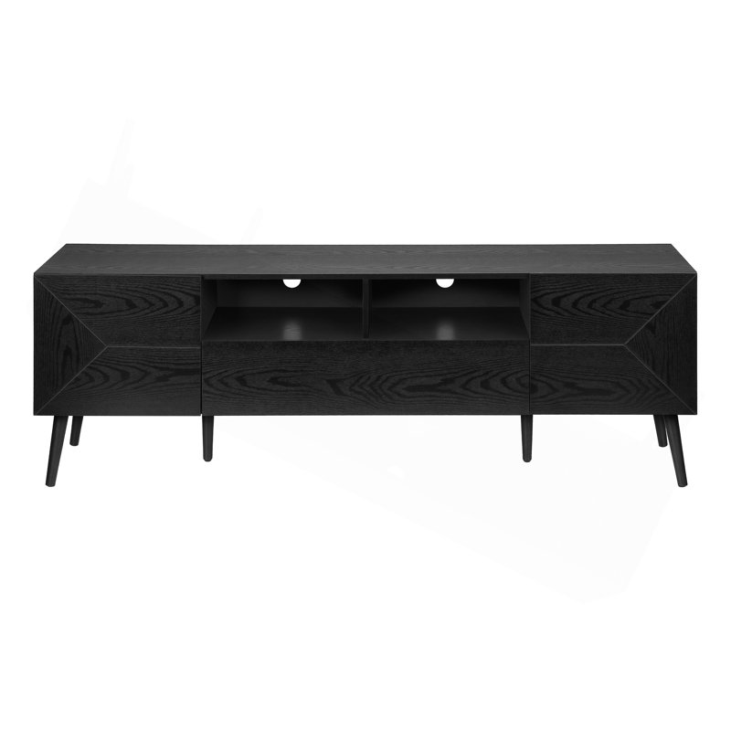 Meuble télé, 72 po, console, meuble multimédia, tiroir de rangement, stratifié, Mid-Century, moderne
