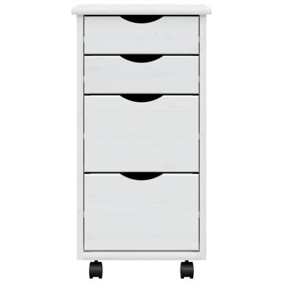 Jennasis vidaXL MOSS 4-Drawer Chest with Wheels, Solid Pinewood, 13.4"x15.4"x25.8"