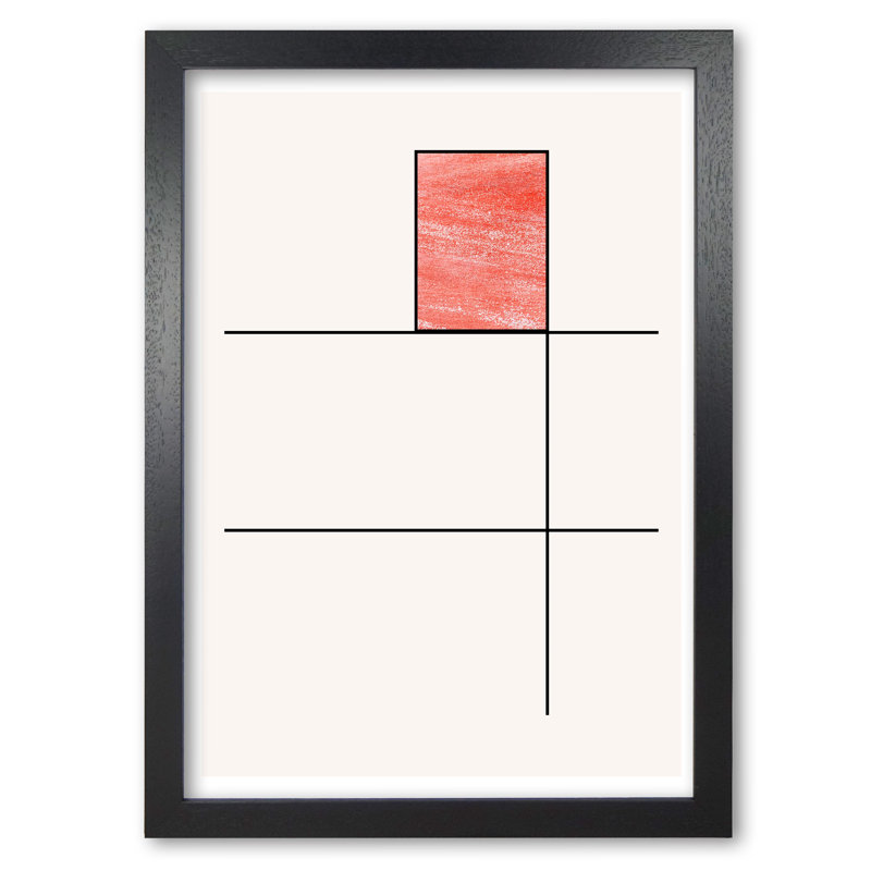 Abstract Crayon Geo 2 - Print, 60 cm H x 42 cm W x 5 cm D, Black Grain Frame