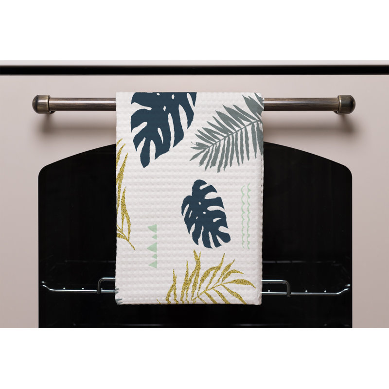Cotton Floral Waffle Kitchen Towel