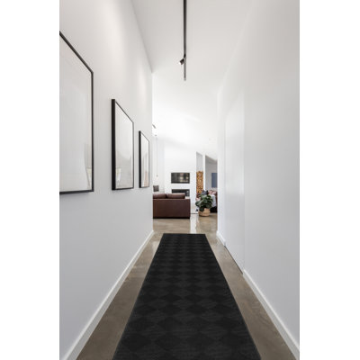 Tapis touffeté à motif géométrique noir / brun Thayer