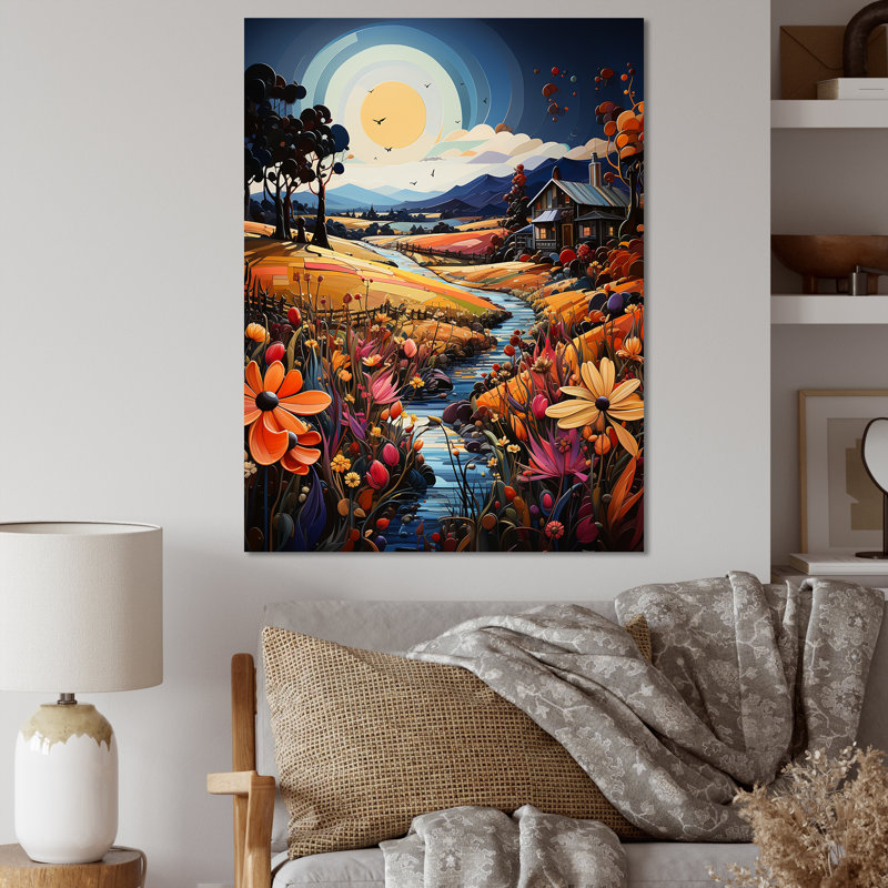 "Whimsical Magical Fields III", reproduction d'art sur toile, H 40 po x l 30 po x P 1,5 po, Toile tendue