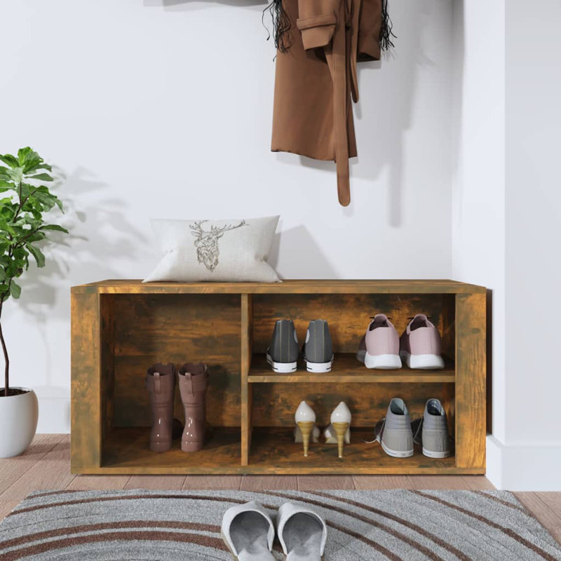 5 Pair Shoe Rack, Smoked Oak