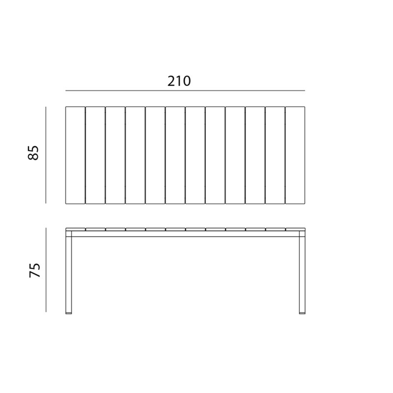 Rio Outdoor Dining Table, White, 29.92" H x 33.5" W x 82.68" L