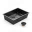 Évier de cuisine encastré en acier inoxydable noir canon de fusil de 76 cm x 46 cm x 25 cm avec bonde