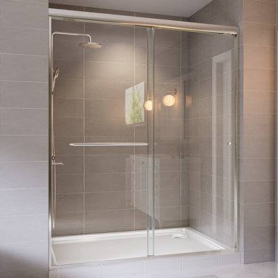 Frameless Sliding Shower Door 56-60" W X 76" H, 5/16" (8mm) Clear Nano Tempered Glass, Bypass Bathroom Shower Glass Doors With Stainless Steel Hardware, Easy To Clean Gold - View #7