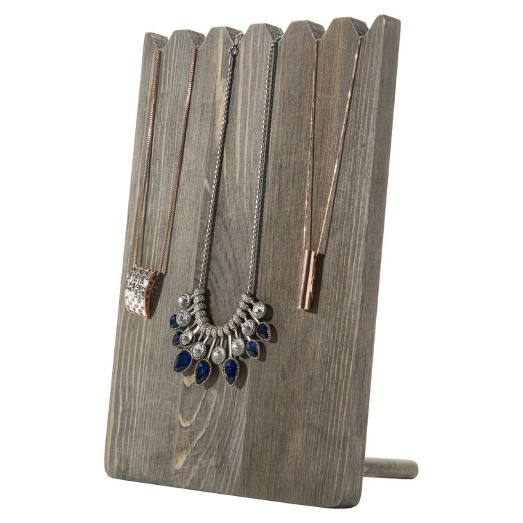 Two Piece Wooden Necklace Display with Black Center Pad, (ED1N-BK) - Ed's  Box & Supply Inc.