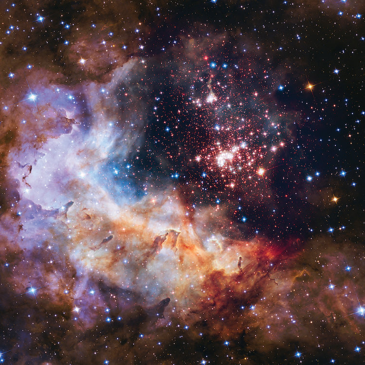 Impression sur toile tendue, "céleste fireworks, westurland 2 (hubble, la chambre à coucher de la, Blanc
