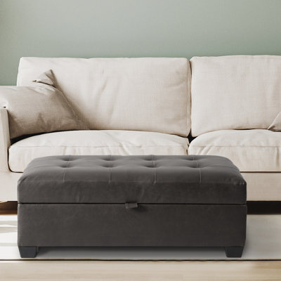 Banc de rangement en similicuir Mirabile
