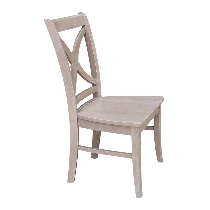 Chaise en bois massif Sardinia, Taupe-gris délavé