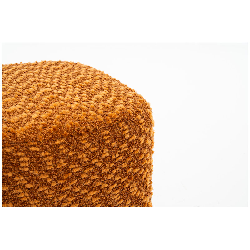 Tabouret de coiffeuse pivotant à 360 degrés avec revêtement en polyester orange