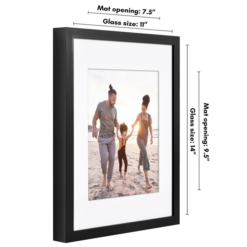 Black 11x14 Gallery-Style Picture Frame with Mat