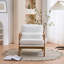 Elizabeth Mid Century Solid Wood Accent Chair Upholstered Armchair with an Extra Pillow-755153359