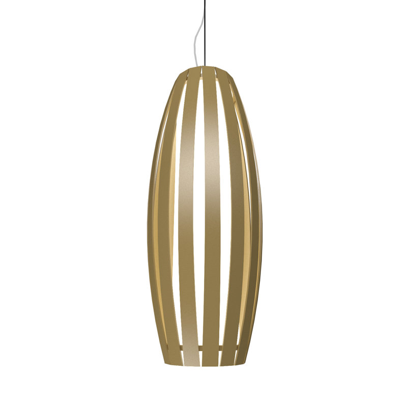 1 - Light Pendant, American Walnut, 27.69" H x 9.56" W x 9.56" D