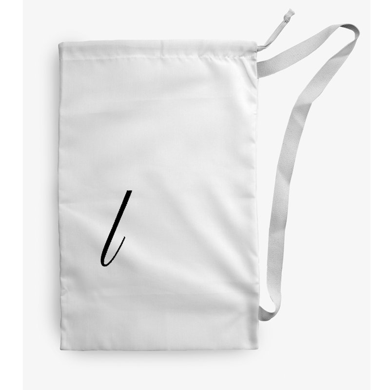 Sac à linge Monogram, Blanc / noir, Petit (H 29 po x l 18 po)