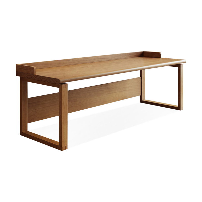 Bureau rectangulaire brun en bois massif, H 29,53 po x l 94,49 po x P 27,56 po