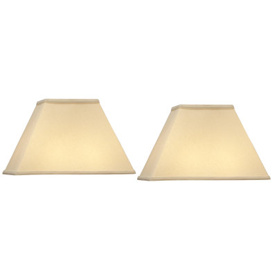Abat-jour rectangulaire en lin beige clair H 9,5 po x l 9 po
