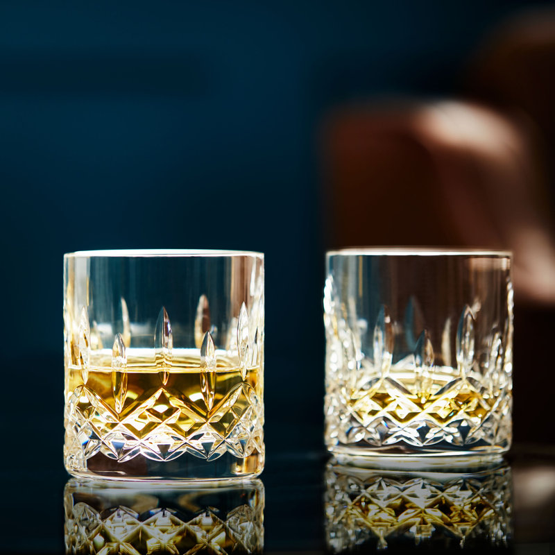 Crystal Clear 7 oz Straight Sided Whiskey Tumblers, Set of 2