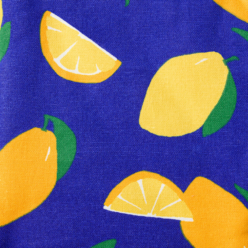 Kate Spade New York Lemon Party Oven Mitt Set, 7"x13", Navy Blue/Yellow