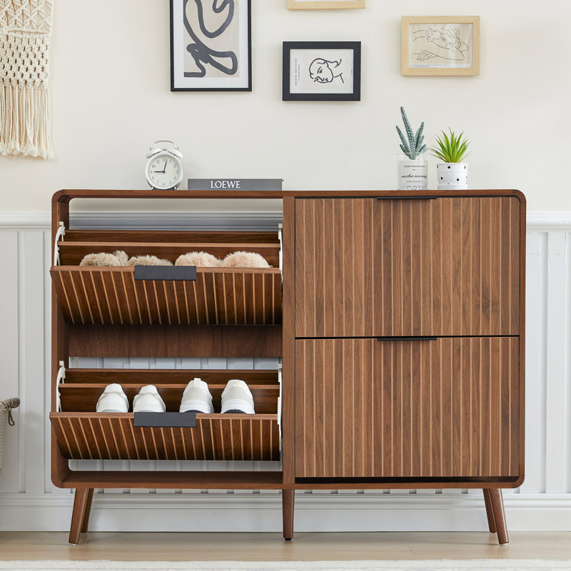 16-24 Pair Shoe Storage Cabinet, Brown