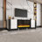 High Gloss White MDF Entertainment Center with 34.2" Electric Fireplace, 2 Cabinets, Media Console for TVs up to 78"-509813173