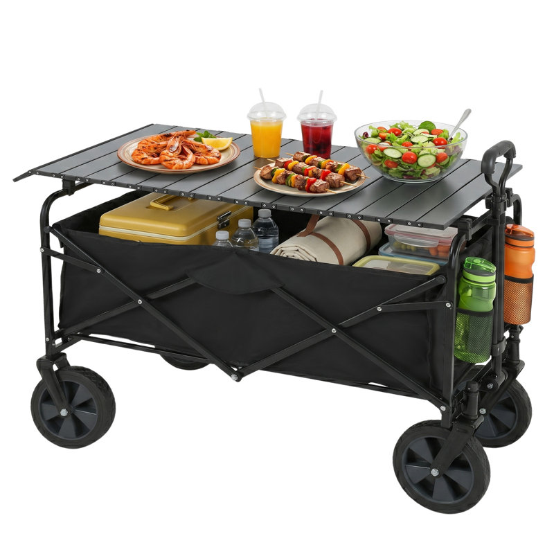 Chariot de jardin pliable avec chariot pliable, chariot utilitaire portatif pour le camping, le jardinage, les événements extérieurs et les fournitures de transport