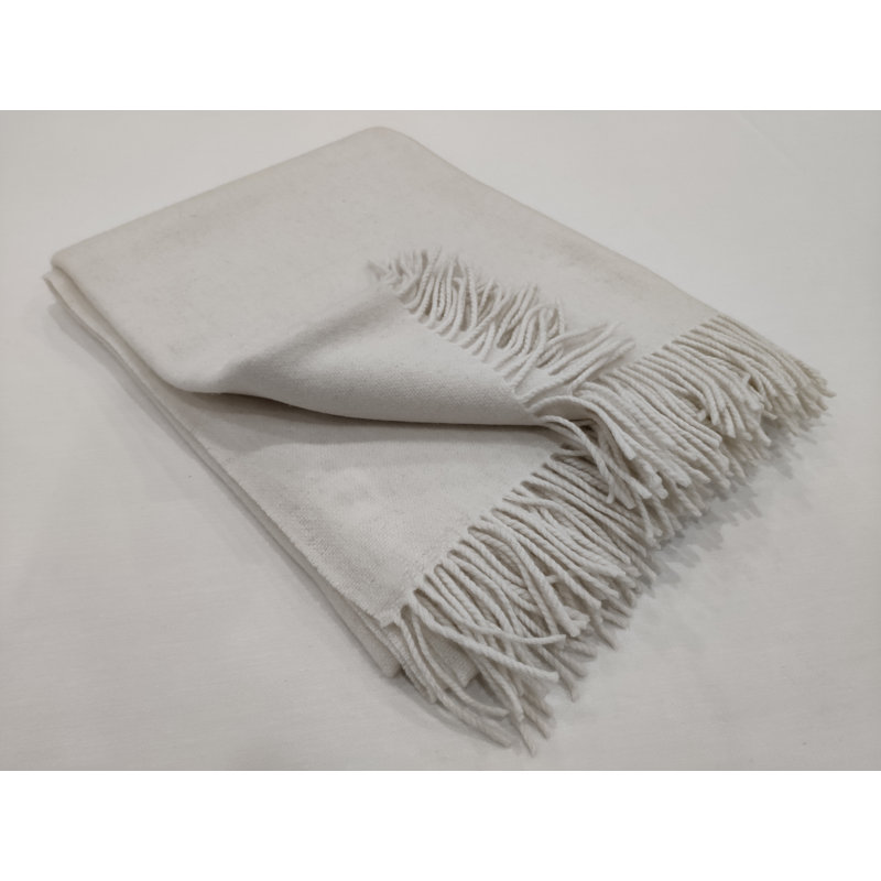 Hand Woven Throw Blanket, Light Gray