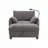 Chenille Armchair With Ottoman-541482967